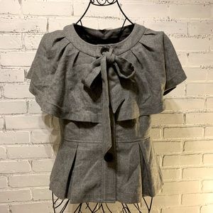 Ruffled short sleeve blazer